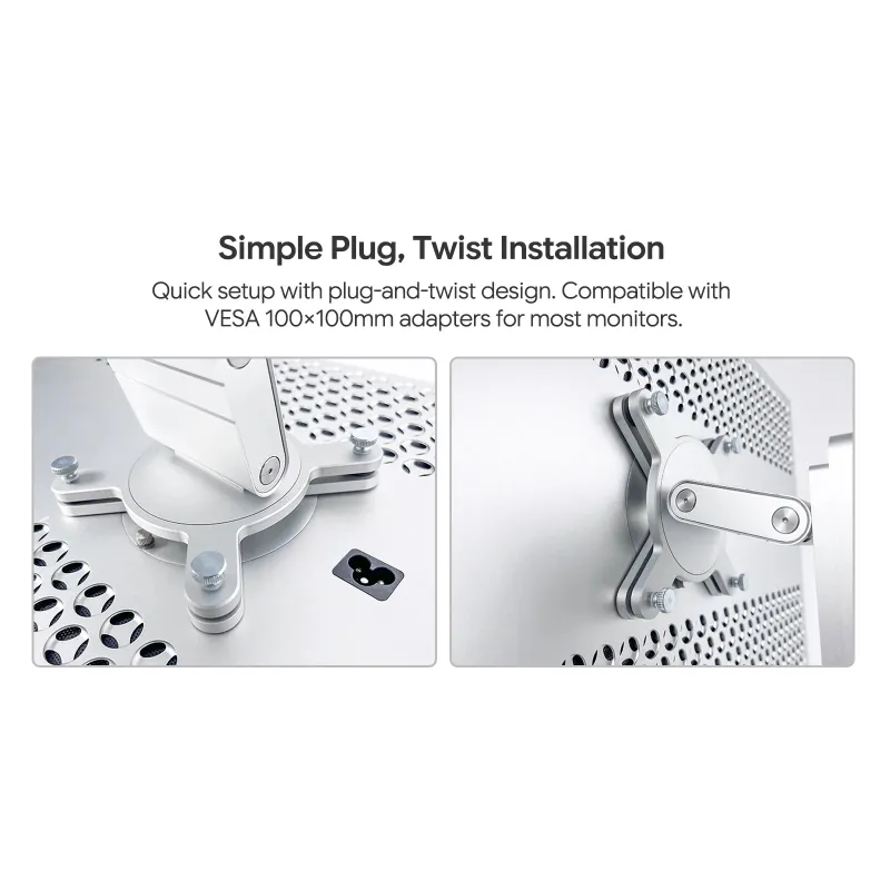 Kuycon Universal VESA Stand - Plug-and-Twist Installation