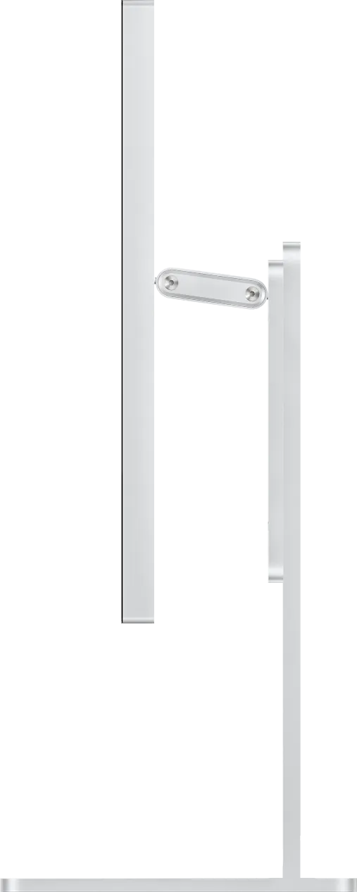 Monitor Kuycon P27Z in der Seitenansicht auf seinem Standfuß, mit dem schlanken Gehäuse